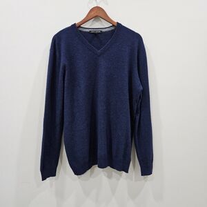 Autumn Cashmere Mens V Neck Sweater XL Navy Quiet Luxury Preppy Academia Layers